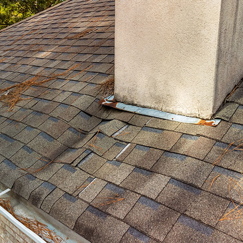 Roof damage caused by water